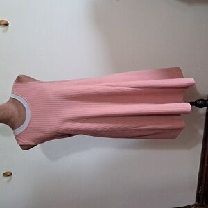 DR9 Hem & Thread Textured Mauve Dress Sz Md Pullover Cut Out A Line Round Neck